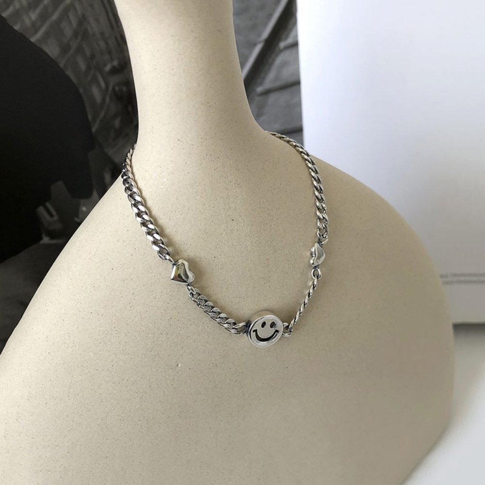 NEW 925 Sterling Silver Smiley Face Bracelet - Picture 2 of 7